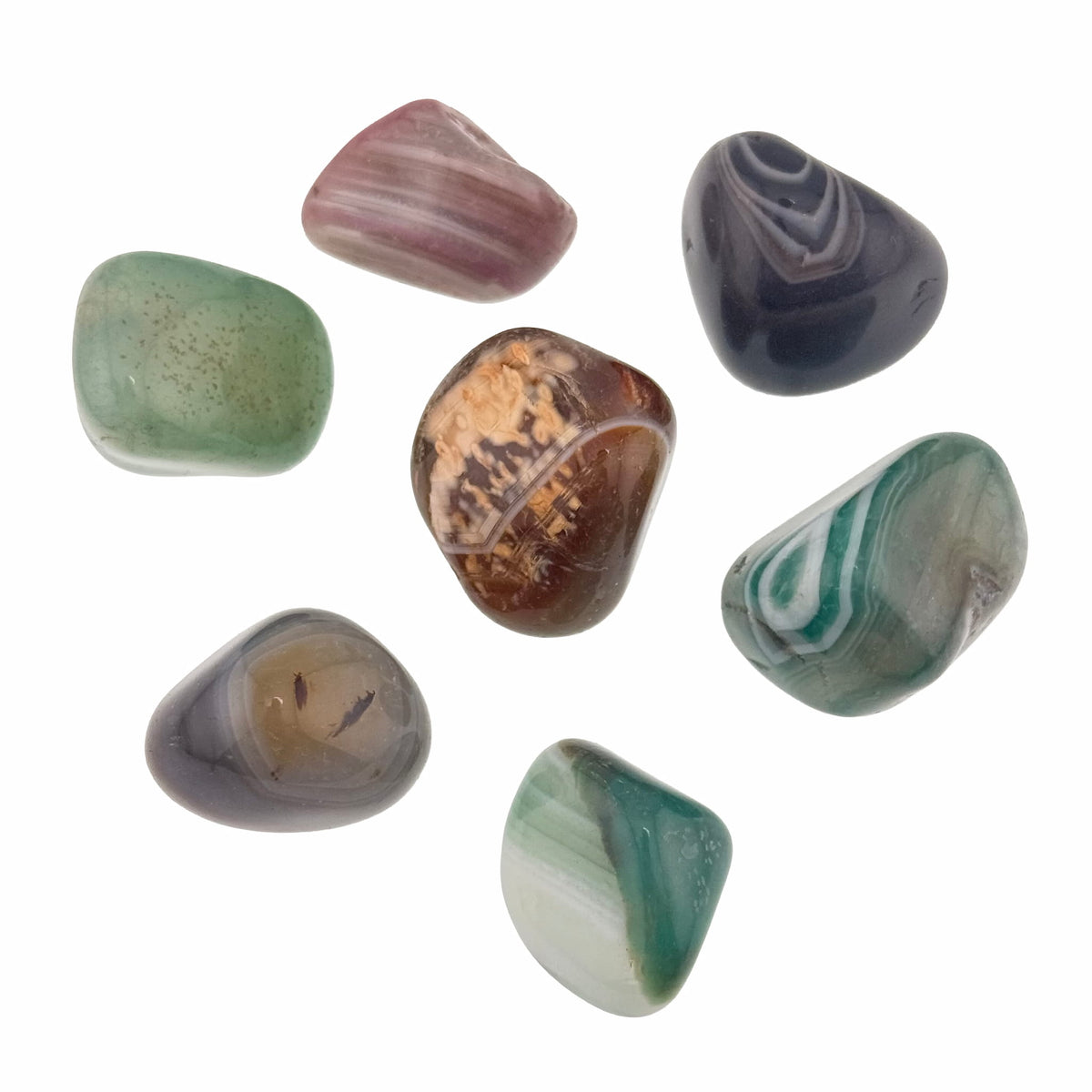 agate tumbled stones coloured