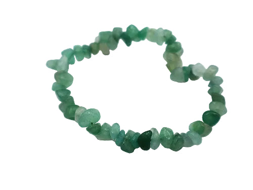 green aventurine chip stone bracelet
