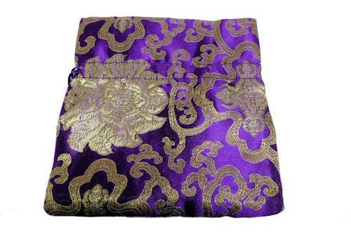 Chinese Drawstring Bag Purple Satin