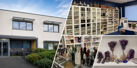 Healing crystals displayed in Clarity of Sight crystal shop Milton Keynes