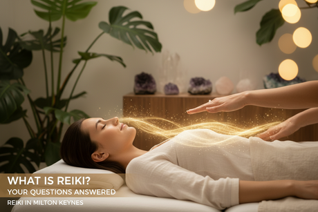 Penny Alterskye performing a Reiki healing session in Milton Keynes at Clarity of Sight