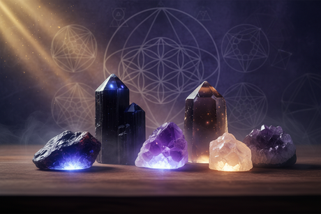 Spiritual protection crystals and sage smudging tools at Clarity of Sight
