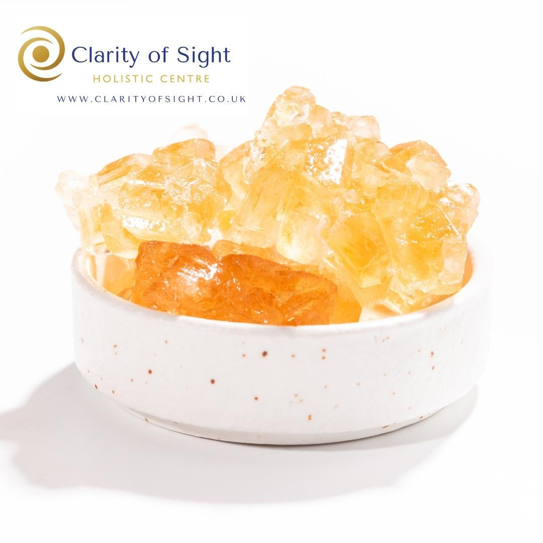 Yellow citrine and jasper healing crystals at Clarity of Sight Milton Keynes
