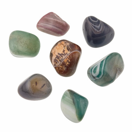 agate tumbled stones coloured