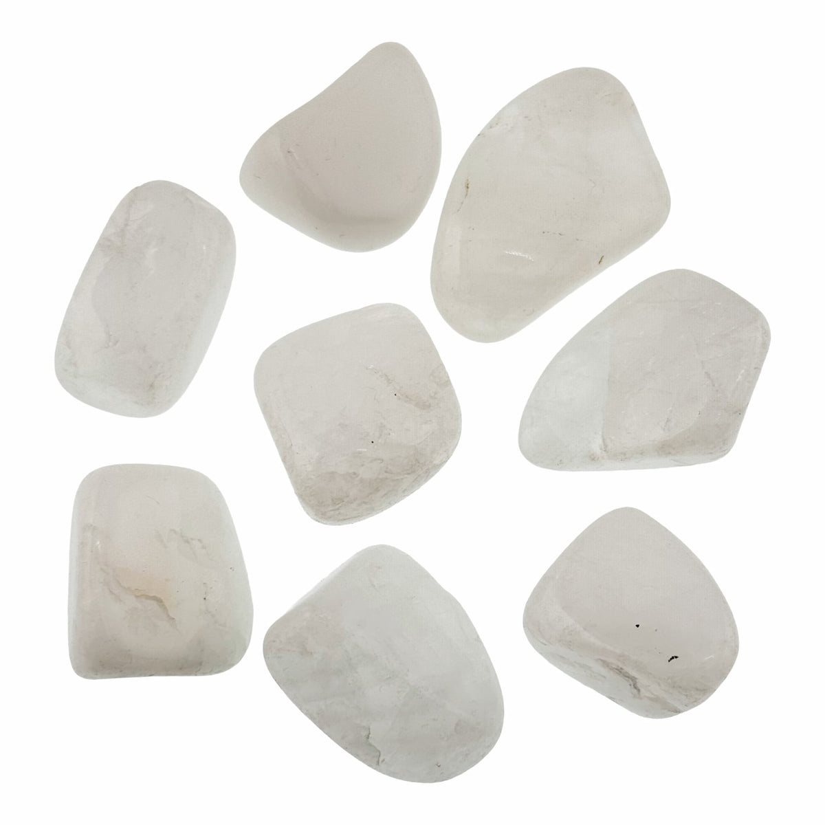 snow quartz tumbled stone