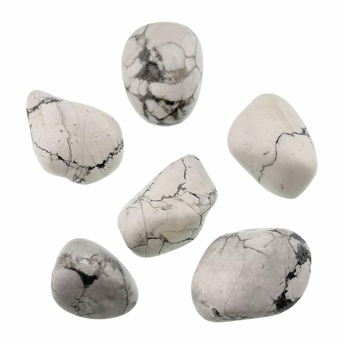 White Howlite Tumbled Stones Medium