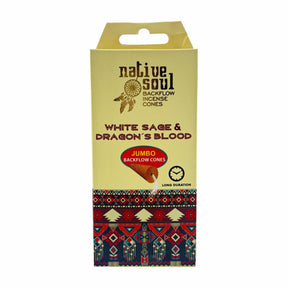 Native Soul white sage and dragons blood backflow incense cones