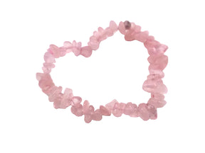 rose quartz chip bracelet