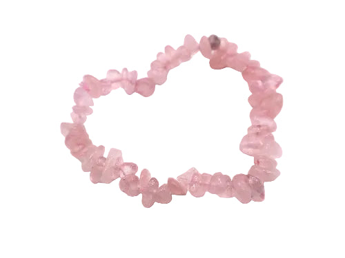 rose quartz chip bracelet