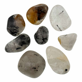 tourmalinated quartz medium tumbled stone