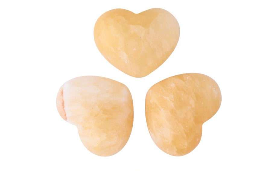 yellow calcite mini heart