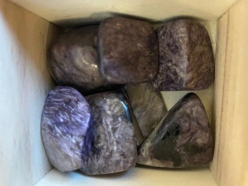 Charoite flat tumbled stone