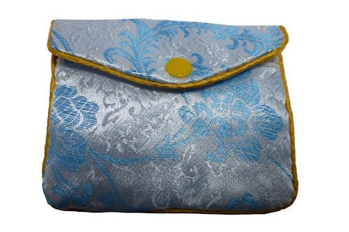 Chinese Purse - blue flower medium