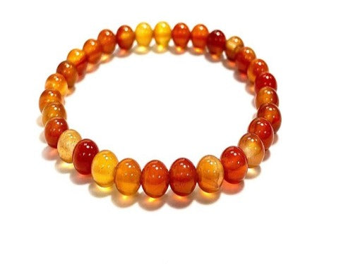 carnelian 6mm beaded bracelet