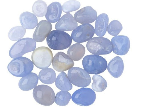 blue chalcedony tumble stones