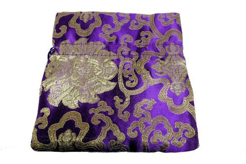 Chinese Drawstring Bag Purple Satin
