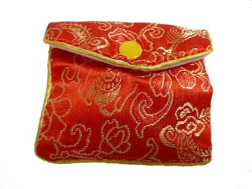 Chinese Purse - red swirl design small