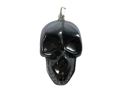 Hematite Skull Pendant
