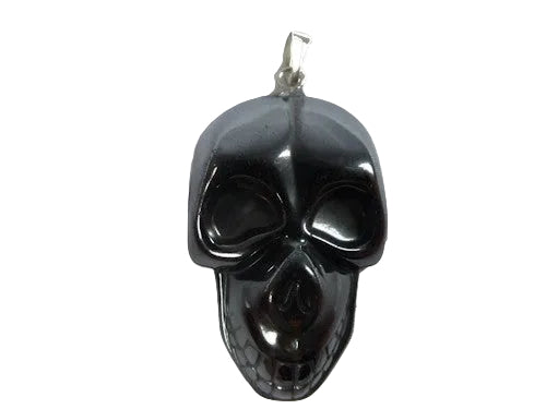 Hematite Skull Pendant