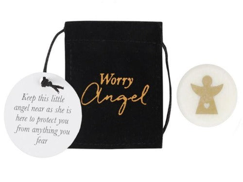 Worry angel gold embossed