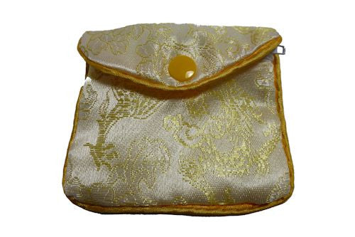 Chinese Purse - light yellow swirl  medium